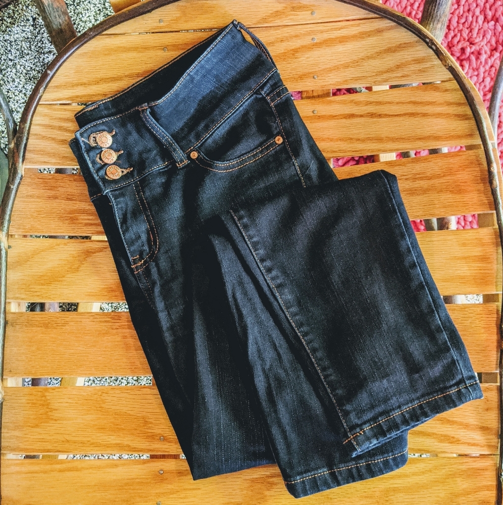 Midrise Ankle Skinny Dark Wash Jeans